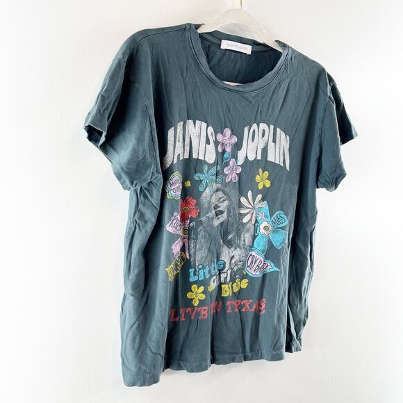 DAYDREAMER Janis Joplin Little Girl Blue Graphic Tour Tee Black Medium - Picture 8 of 9